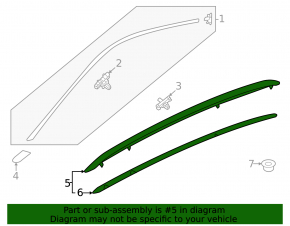 Roof rail longitudinal right Volkswagen ID.4 21-23 silver