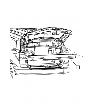 Trunk curtain Dodge Journey 11-19 black, under 2 rows of seats