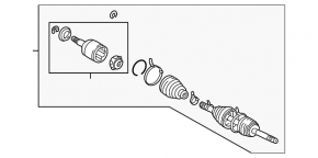 Front left half-shaft drive Lexus LX570 08-21