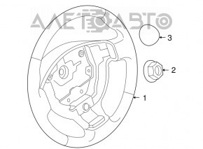 Naked steering wheel Nissan Altima 13-15 rubber black, S