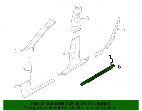 Door sill trim outer front left Audi A6 C8 19- black with chrome insert