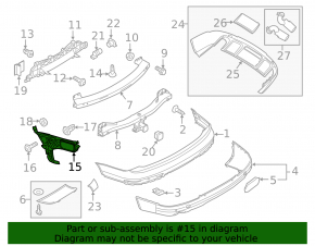 Rear bumper mount right Audi Q7 4L 10-15