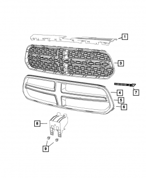Dodge Durango 14-20 chrome grille frame