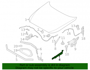 Left hood-wing seal BMW 2 F22 14-21 2014-21,