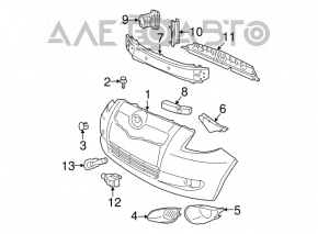 Front bumper mount right Toyota Yaris 07-12