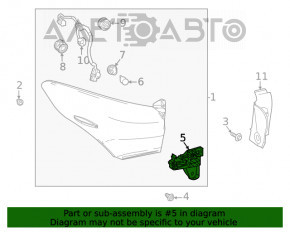 Rear bumper mount small right Toyota Highlander 20-