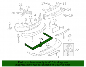 Rear bumper reinforcement VW Tiguan 09-18