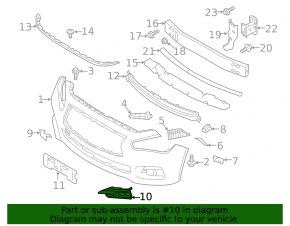 Right fog light frame Infiniti Q50 14-17 Sport pkg