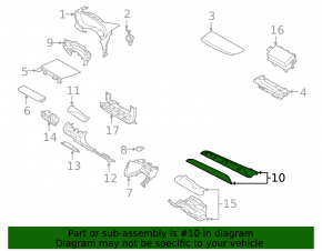 Subaru Forester 19-24 SK right front panel trim, black with gray, scratches