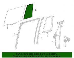 Lexus LX 22-26 rear left triangle door glass