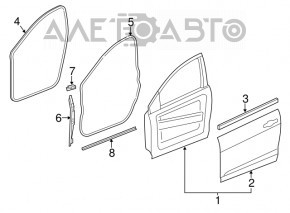 Bare front right door for a 1996 Dodge Dart