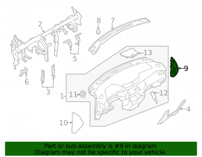 Front panel trim side right Nissan Rogue Sport 17-19 black