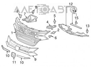 Honda HR-V 16-18 center grille molding