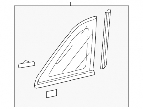 Window blind glass rear right Acura MDX 07-13