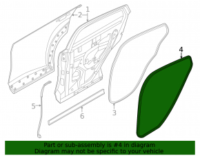 Rear left door seal for Nissan Ariya 23-25