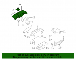 Rear shelf Infiniti G25 G35 G37 4d 06-14 black
