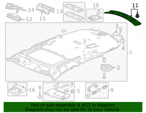 Acura MDX 14-20 rear headliner gray