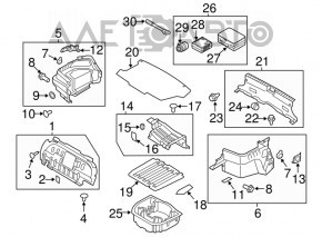 Trunk tray Hyundai Sonata 11-15 hybrid type 2
