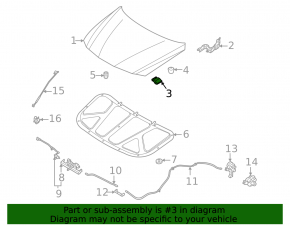 Hood seal left Hyundai Elantra 21-23 small