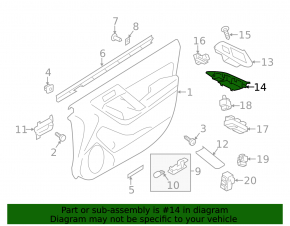 Front left window lift control trim Subaru Forester 14-18 SJ black