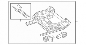 Left passenger seat runner for Mercedes W213 E 17-23 without frame