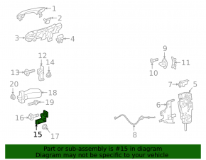 Lower rear left door hinge for Mercedes A-class V177 19-22
