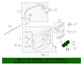 Front left window lift control Ford Edge 16-