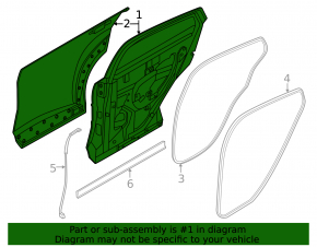 Bare rear right door Nissan Ariya 23-25