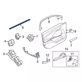 Inner front left window seal for Ford Mustang Mach-E 21-23