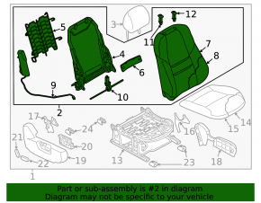 Mazda CX-9 16- Passenger Seat Backrest Adjustment Motor