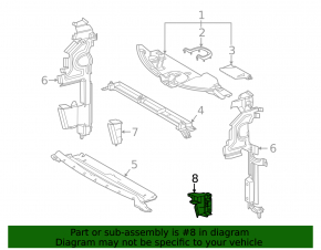 Radiator deflector left lower Toyota Sienna 21-25