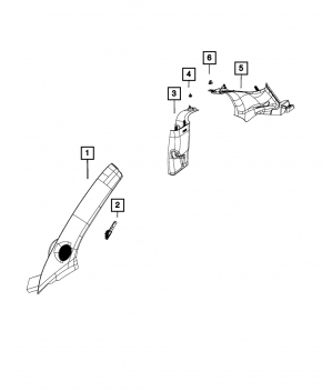 Rear pillar trim left Fiat 500 12-19 gray
