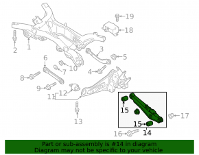 Lower control arm rear left Mitsubishi Outlander 16-22 rest, rusty