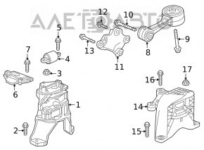 Honda Insight 19-22 left engine mount microcracks