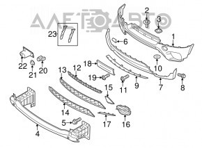Front bumper lip trim BMW X5 E70 11-13