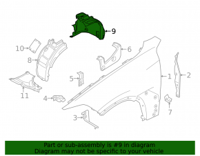 Front left rear fender liner for BMW X6 G06 20-25