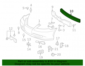 Front Bumper Reinforcement Lexus ES350 07-12
