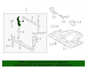 TV bracket, right eyelash, Subaru Outback 10-14