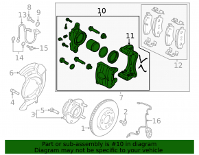 Front right caliper Hyundai Elantra 21-26 1.6, N Line
