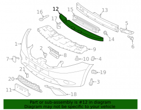 Front Bumper Absorber Nissan Versa Note 13-16 prerest