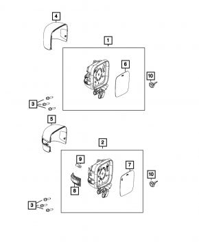 Left mirror element, Jeep Renegade 15-20, heated