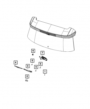 Rear wiper linkage with motor for Jeep Grand Cherokee WL 21-25, broken connector, bent bracket
