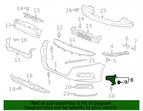 Front Bumper Air Duct Left Honda Accord 18-20