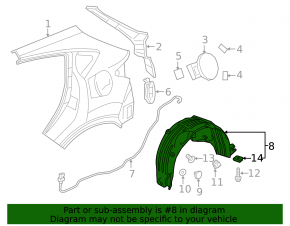 Rear left mudguard Honda HR-V 16-22