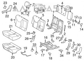 Rear row of seats 2 row Toyota Prius V 12-17