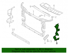 Radiator deflector left Audi Q5 80A 21-24 2.0T