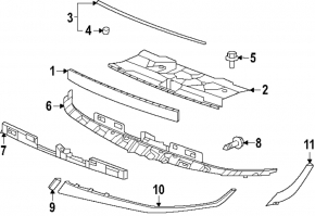 Upper trim for the front bumper of the Hyundai Ioniq 5 22-24 under the camera