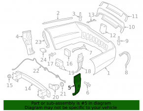 Rear bumper mount left Mercedes W221 06-13