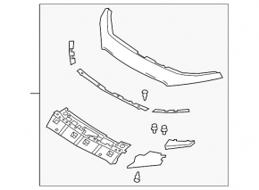Upper radiator grille trim assembly Mazda 3 19-4d under camera, Mexico built
