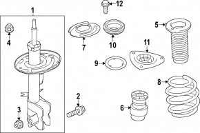 Front left shock absorber for Nissan Pathfinder 22-25